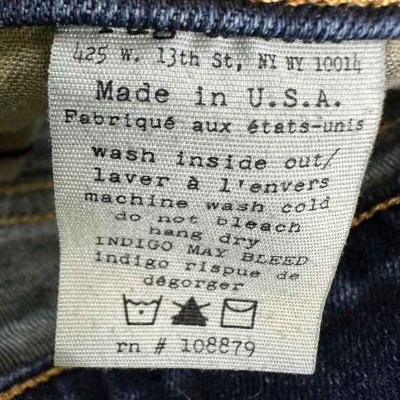Rag & Bone Justine Skinny Jeans Dark Wash Denim Classic Size‎ 26 - Picture 9 of 10